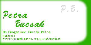 petra bucsak business card